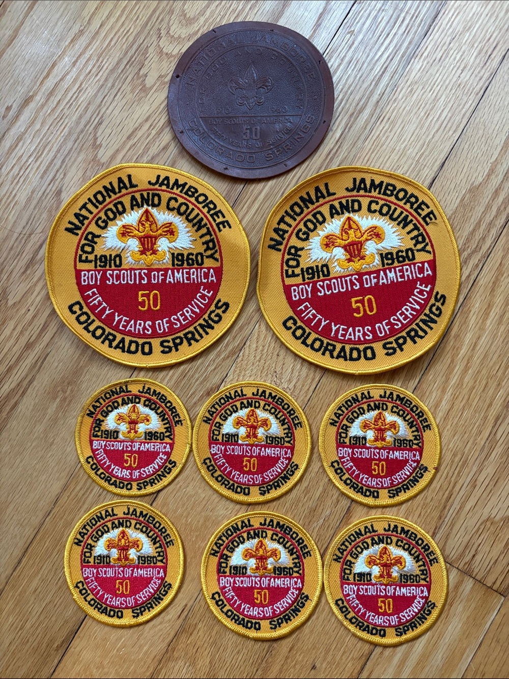 Boy Scouts National Jamboree 50th Anniversary Patch Lot - Yellow Red